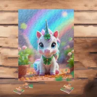 Cute baby unicorn and rainbow, girls  jigsaw puzzle