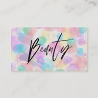 *~*  BEAUTY Pastel  Rainbow Watercolor  Glitter Business Card
