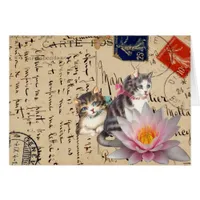 Vintage Cats and Flower Cards