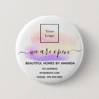 Logo reopening white pastels interior designer button