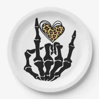 Skeleton Heart Hands Classic Paper Plates