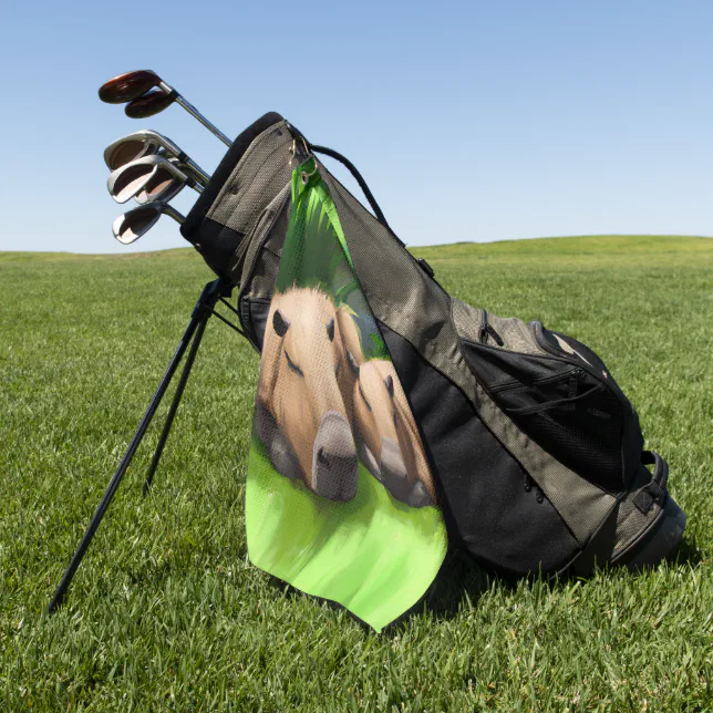 Cute Funny Napping Capybaras by the Pond Golf Towel