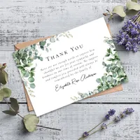 Sympathy Eucalyptus Funeral  Thank You Card