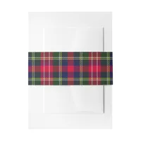Peace & Joy Plaid Christmas Card Invitation Belly Band