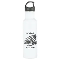 Till Death Do Us Part Skeleton Hands (Cream) Class Stainless Steel Water Bottle