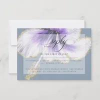 Wedding RSVP | Purple Watercolor Hibiscus Flower