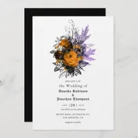 Halloween Vintage Shabby Floral Wedding Invitation