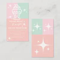 Scooped Up  Recipe Ice cream retro  Bridal Shower  Enclosure Card