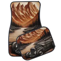 Scenic Leather-Like Hot Rod Art Car Floor Mat