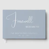 Dusty Blue Farewell Leaving Party Retirement Foil Guest Book