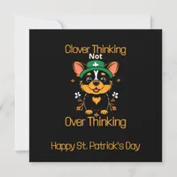 Cute Corgi St. Patrick’s Day Card – Flat Design