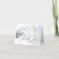 Rustic Watercolor Dusty Blue Thank You 