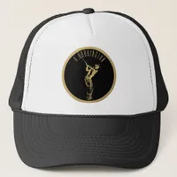 The golden golfer  trucker hat