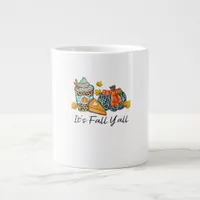 It’s Fall Y’all Pumpkin Spice Leopard Pumpkin Pie  Giant Coffee Mug