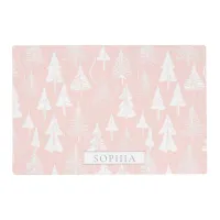 Pink White Christmas Pattern#6 ID1009 Placemat