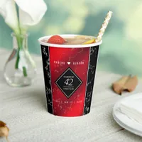 Elegant 42nd Jasper Wedding Anniversary Paper Cups