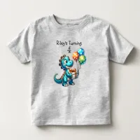 Birthday Boy Dinosaur Name and Age Toddler T-shirt