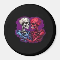 American Traditional Skeleton Holding Hands Tattoo Magnet