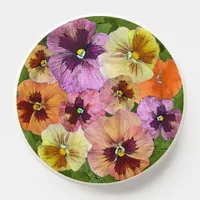 Orange and Yellow Pansy Flowers Botanical Art  PopSocket