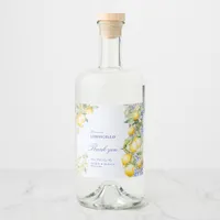 Homemade Limoncello Mediterranean Tile Thank you Liquor Bottle Label