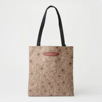 Country Flowers Hand Drawn Pattern Tan Vintage Tote Bag