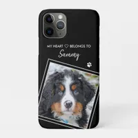 Custom Photo Modern Black Dog iPhone 11 Pro Case