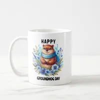 Over Rated? Watercolor Celebrating Groundhog Day  Coffee Mug