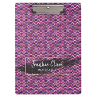 Chic Modern Mermaid Scale Abstract Pattern Clipboard