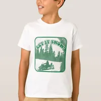 Winter Let It Snow Snowmobile Slogan T-Shirt