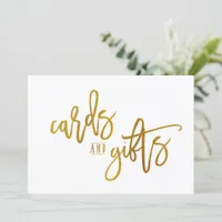 5X7 Cards & Gifts Sign-Brush Script-Faux Gold Foil