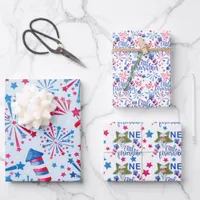 Little Firecracker 4th of July First Birthday Wrapping Paper Sheets