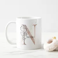 Monogram Initial Modern Letter N Boho Personalized Coffee Mug