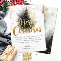 Elegant Tree Script Non-Photo Christmas Card