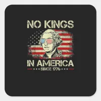 No Kings In America Since 1776 Vintage Flag Square Sticker