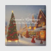 Chintzy Village Christmas Tree Seasons Greetings Magnet