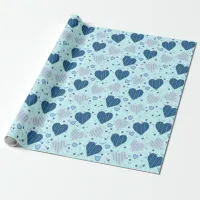 Blue Hearts Wrapping Papaer Wrapping Paper