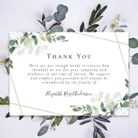 BUDGET Sympathy Eucalyptus Funeral Thank You Note 