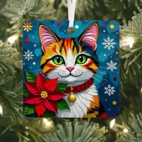Wishing You a Meow-y Christmas | Cat Themed Metal Ornament