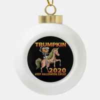 Trumpkin Keep Halloween Great Pumpkin   Ceramic Ball Christmas Ornament