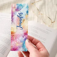 Angel Wings Galaxy Stars Personalized Bookmarks