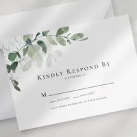 BUDGET Eucalyptus Greenery Wedding RSVP Card