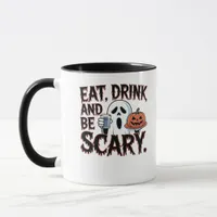 Eat Drink Be Scary Halloween Pumpkin Creative Styl Mug