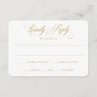 Elegant RSVP Reply Card | Charlene (Gold)