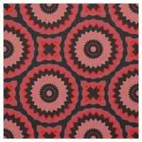 Pink Red Black Boho Ethnic Geometric Pattern Fabric