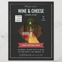 Wine And Cheese Pairing Event add photo and logo Flyer