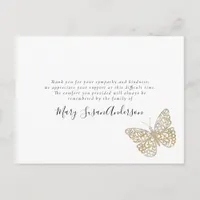 Butterfly Funeral Memorial Thank You Note Postcard