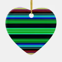 Thin Colorful Stripes - 1 Ceramic Ornament