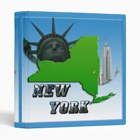 New York Map, Statue of Liberty, Monument 3 Ring Binder