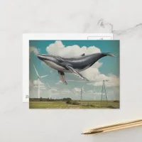 Flying Whale Windmill Energy Postcard