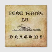 Here There Be Dragons Magnet